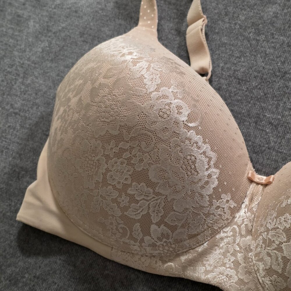 Vanity Fair 38DD Beige Full Figure Bra 71262 Wireless Adjustable Straps Padded - Picture 6 of 11